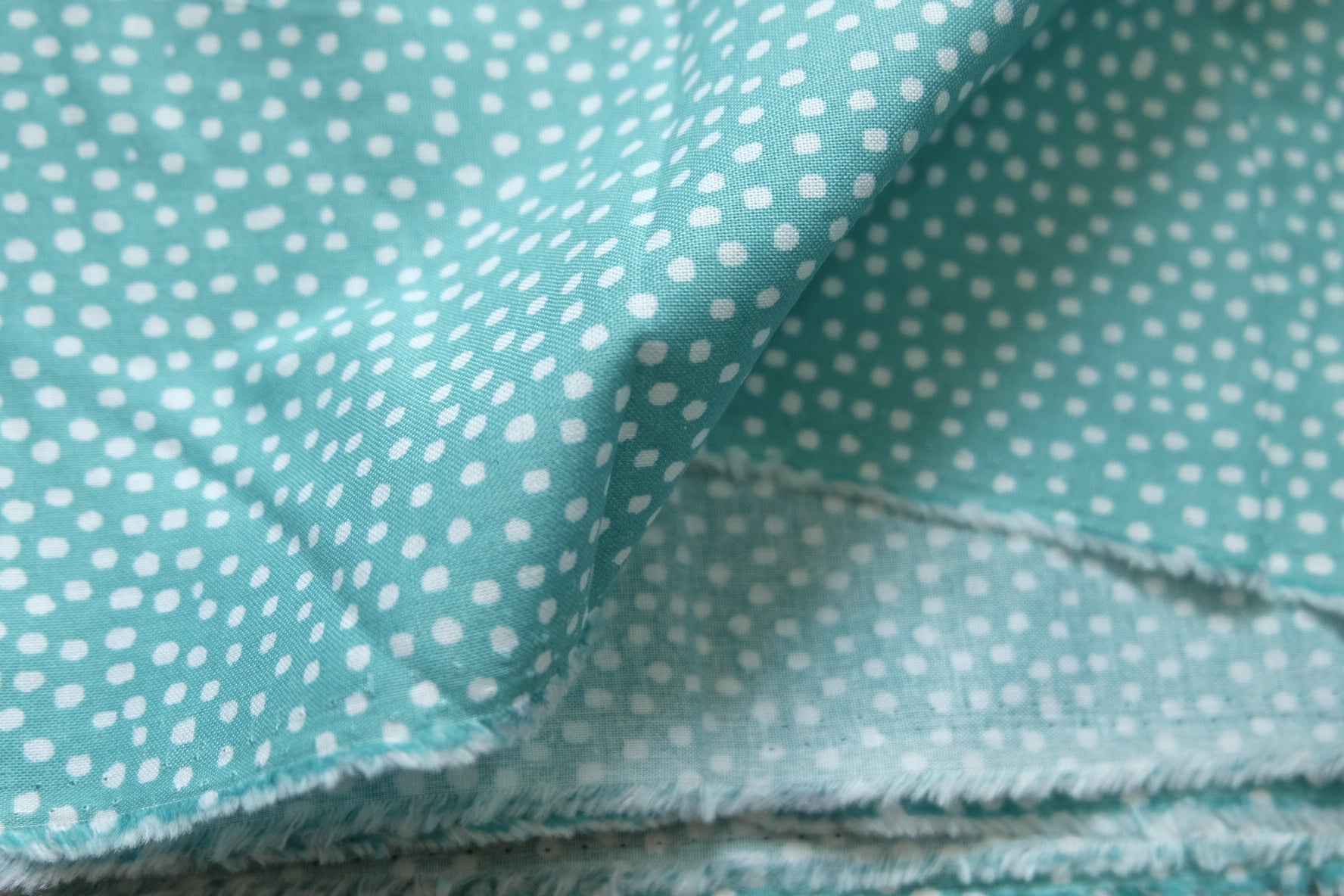 Mint Polka Dot Cotton Fabric – Crisp Hand, 1.6 yds - BUBBO