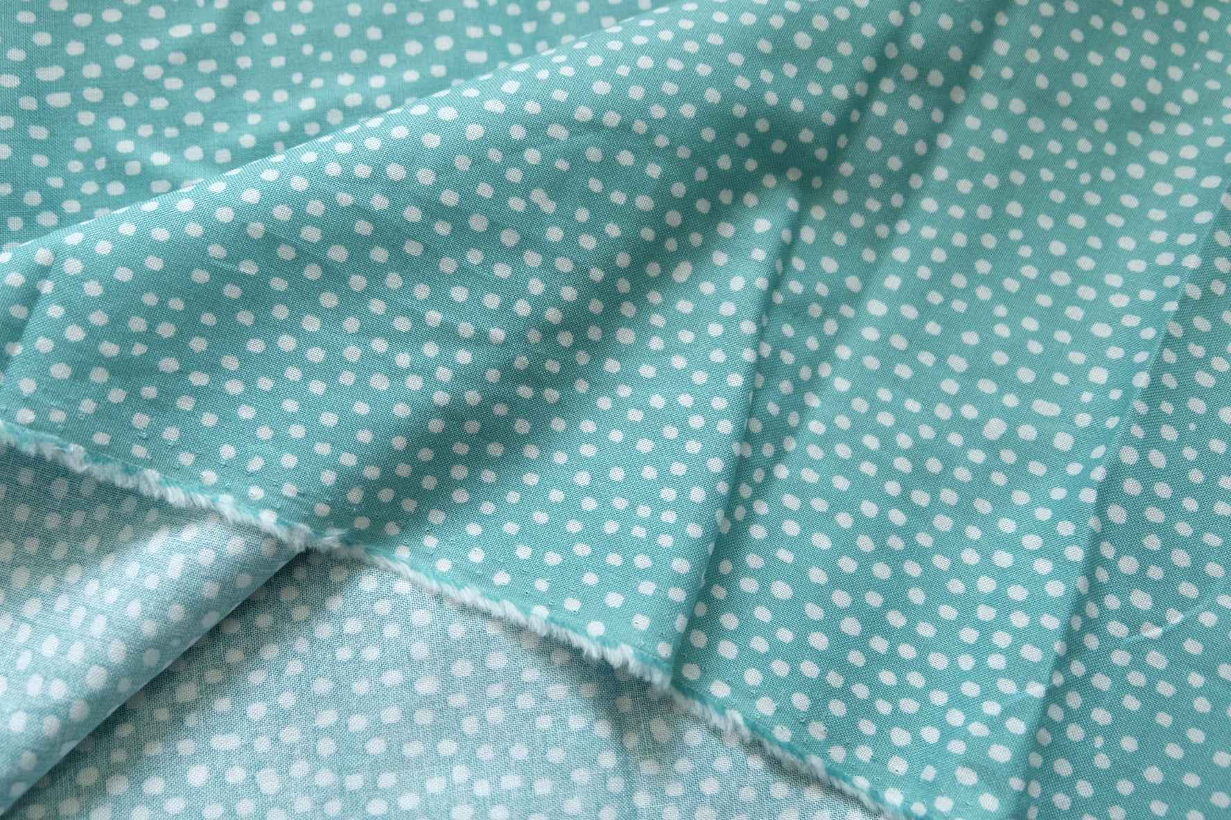 Mint Polka Dot Cotton Fabric – Crisp Hand, 1.6 yds - BUBBO