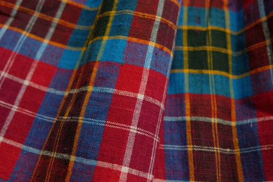 Multi - Color Northern Check Tǔbù - 50cm Width - BUBBO