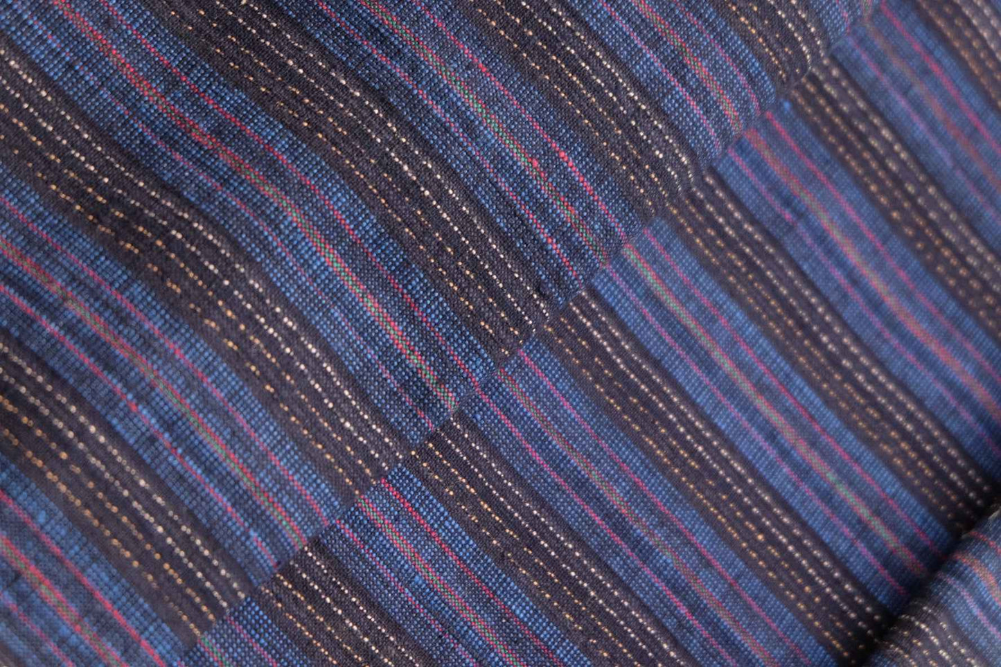 Navy Blue Tǔbù with Ant Trail Patterns & Vibrant Accents - 35cm Wide - BUBBO