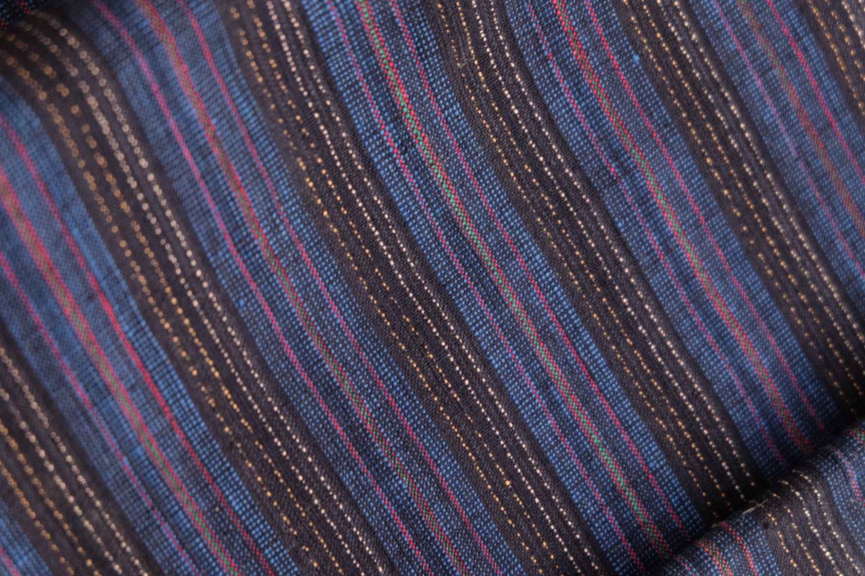 Navy Blue Tǔbù with Ant Trail Patterns & Vibrant Accents - 35cm Wide - BUBBO