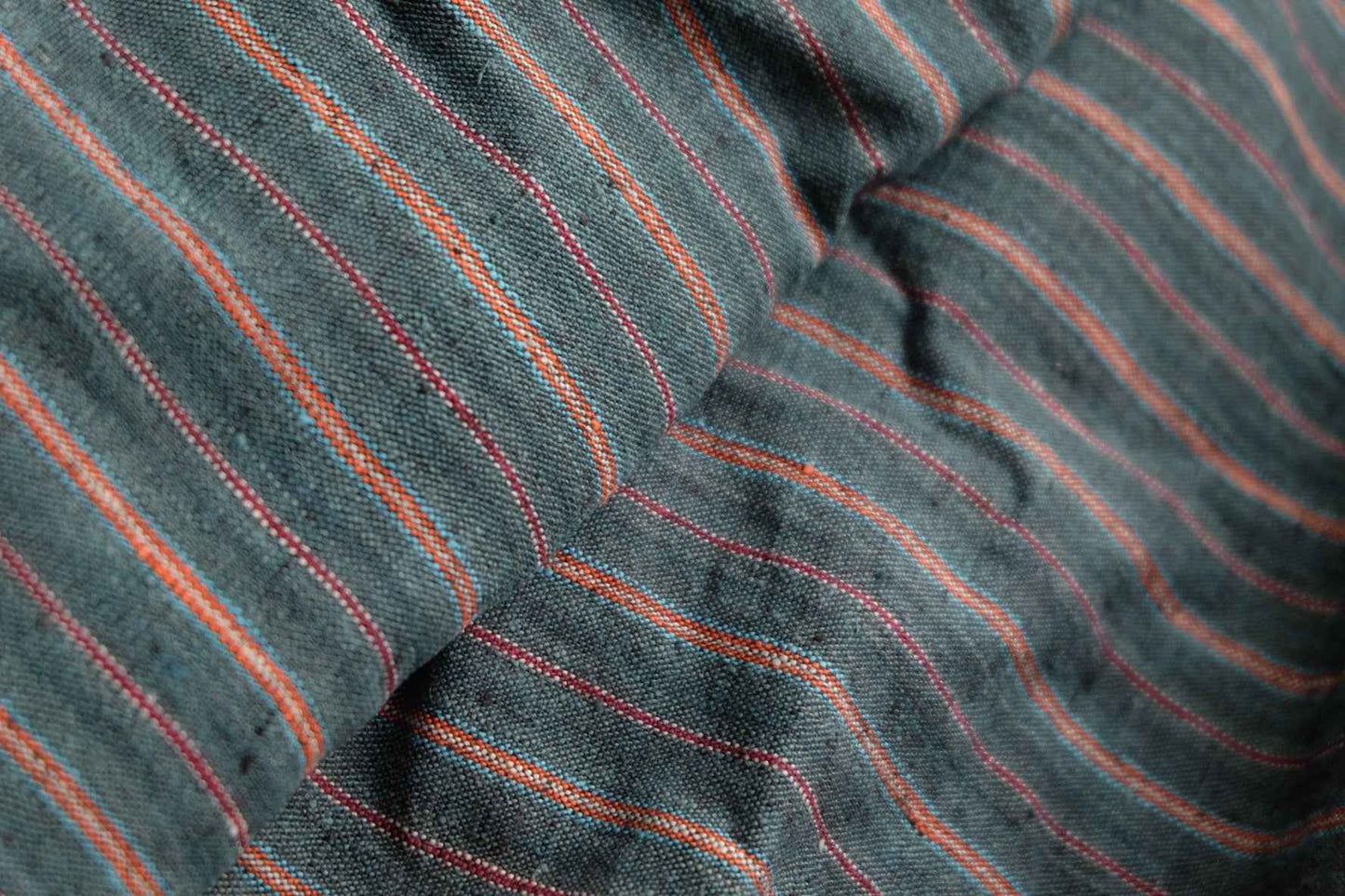 Northern Tǔbù in Hunter Green with Rust & Crimson Stripes wide 49cm - BUBBO