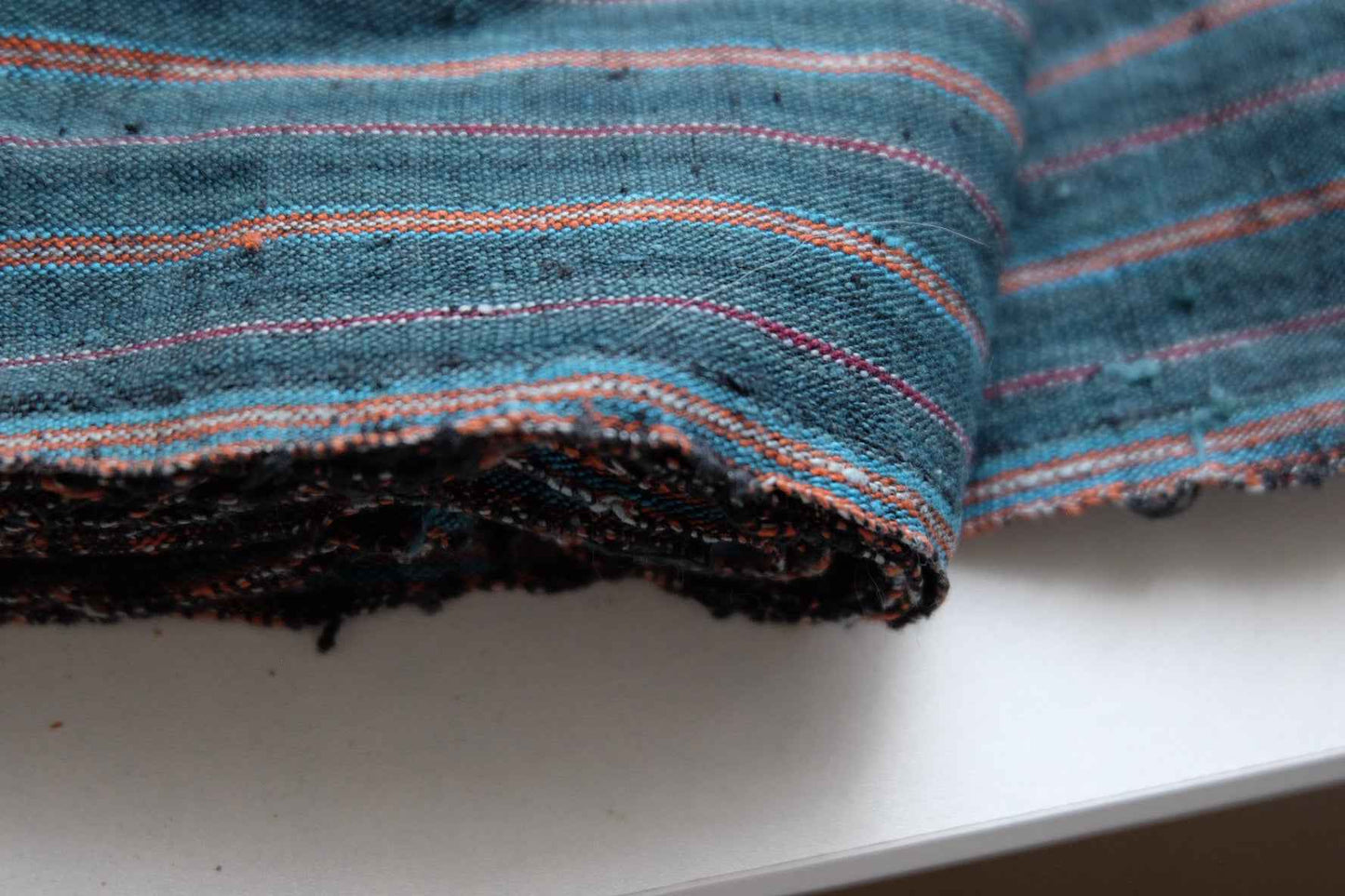 Northern Tǔbù in Hunter Green with Rust & Crimson Stripes wide 49cm - BUBBO