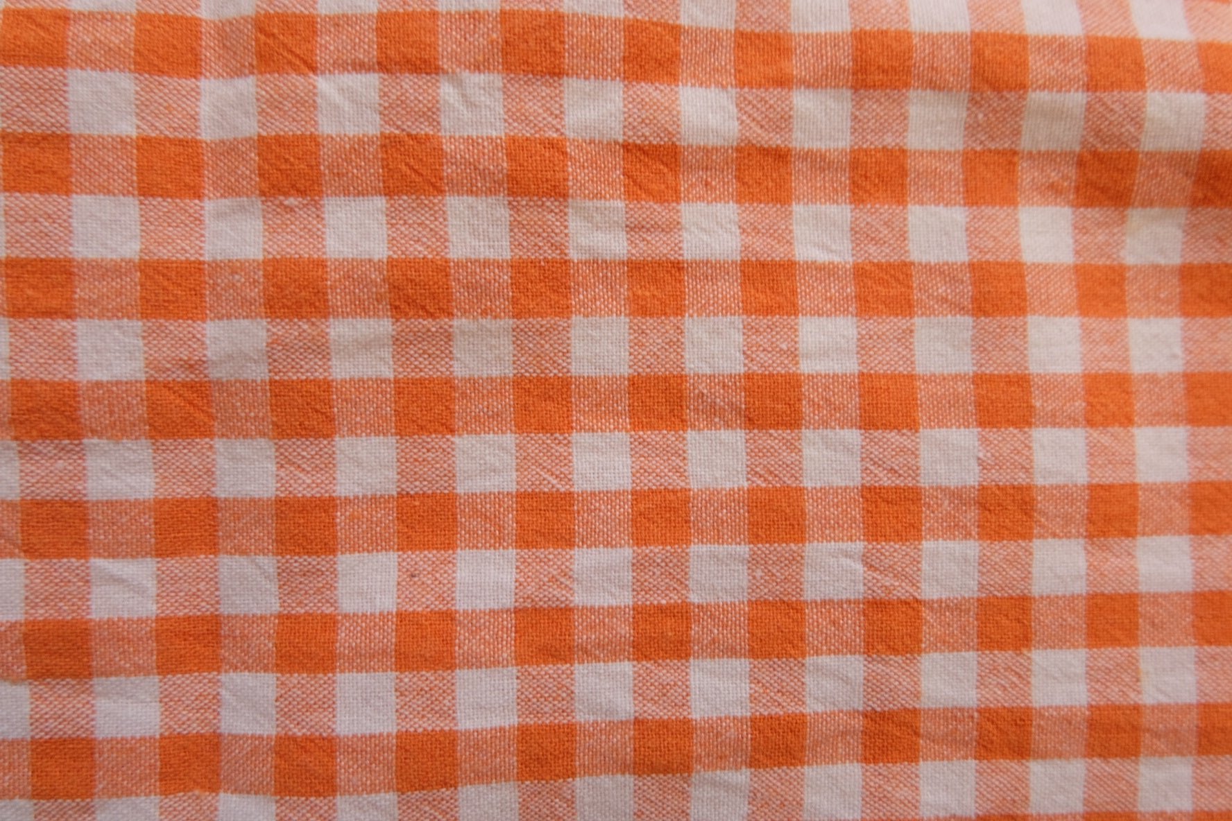 Orange Sunlight Check Cotton - Linen – Colorwoven Grid – 57” Wide – 3.3 Yards Total – Sold by the Yard - BUBBO