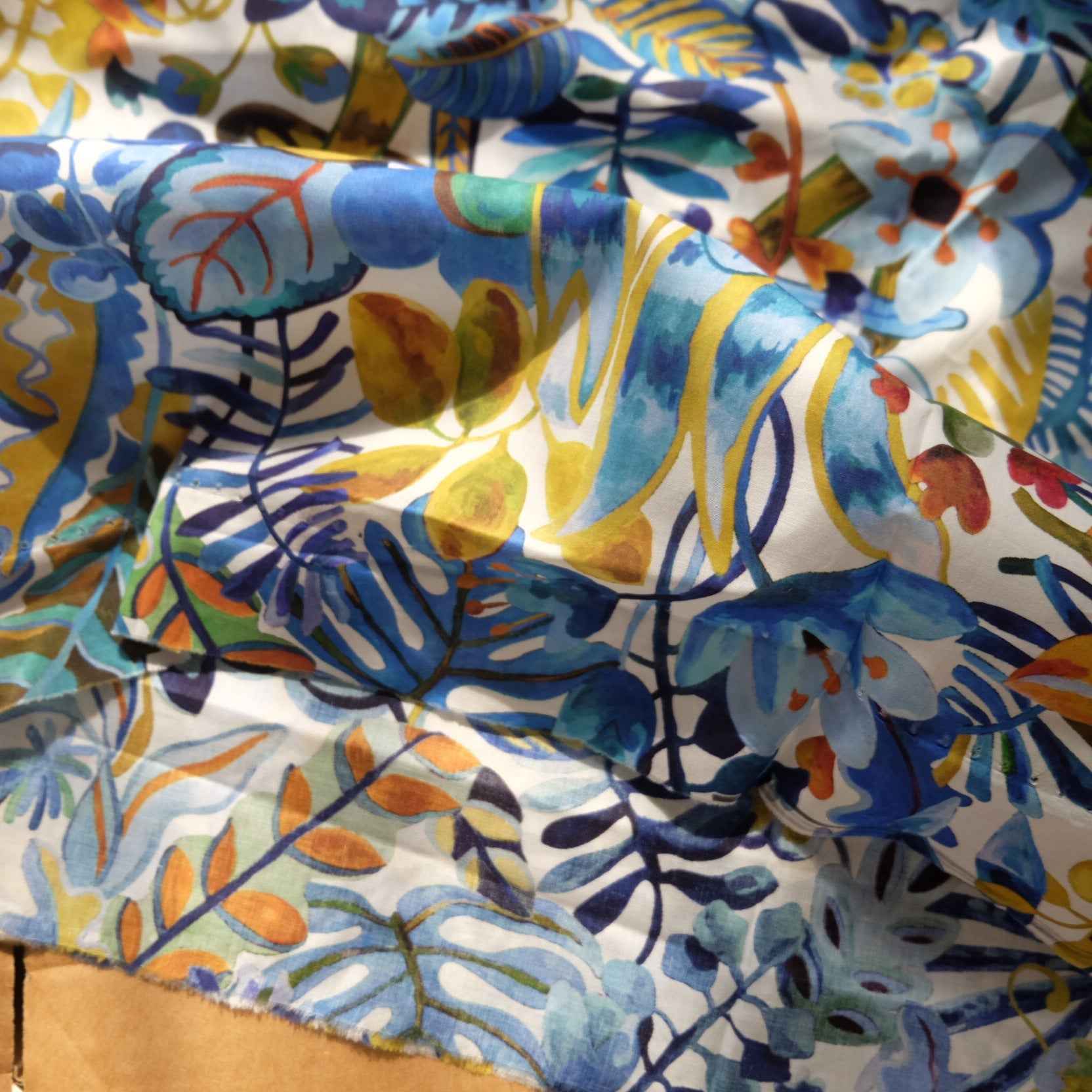 Painterly Botanical Cotton Lawn