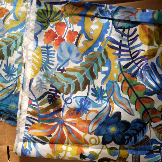 Painterly Botanical Cotton Lawn