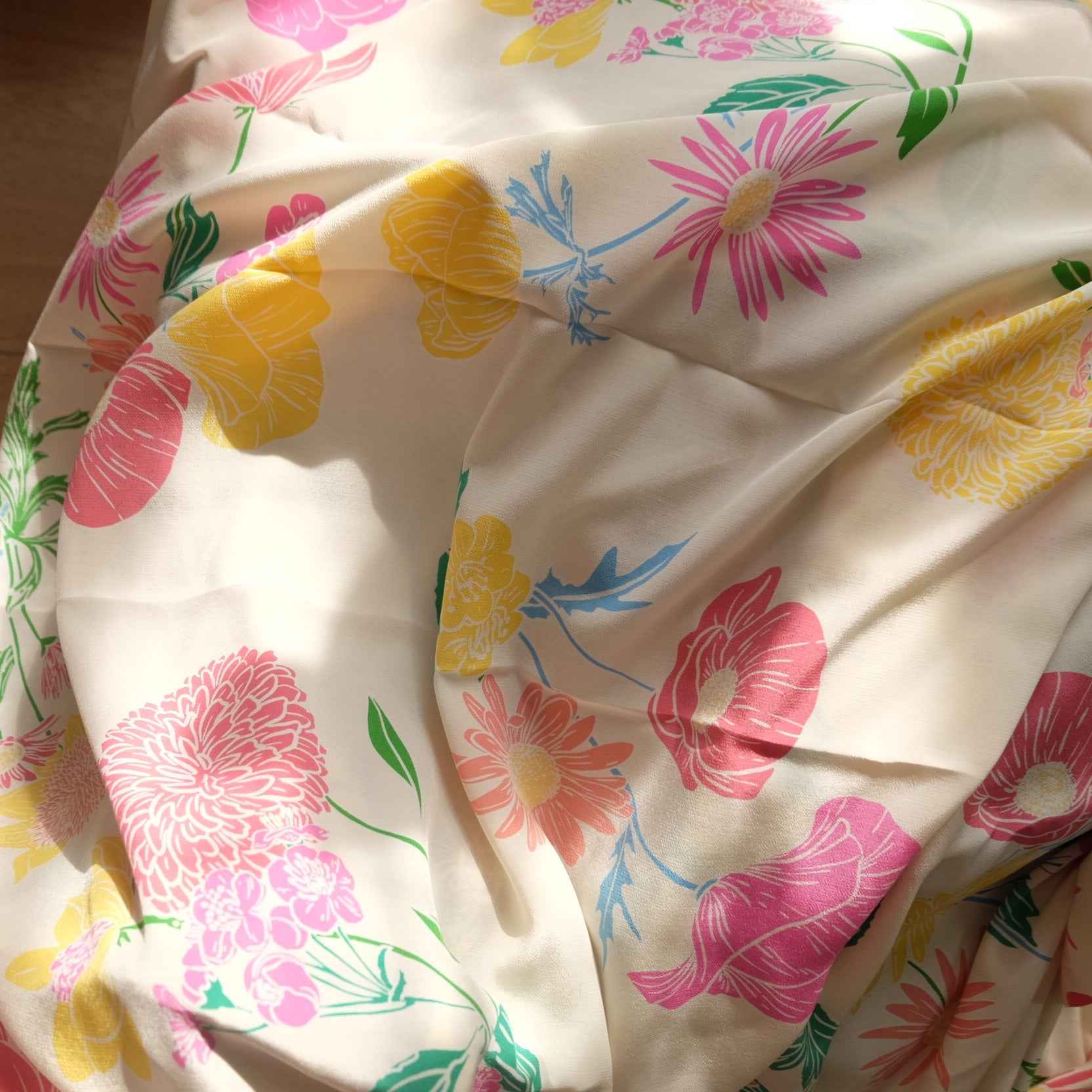 Painterly Floral Cupro Fabric – Drapey Dress Fabric (2.2-3.3 yds)