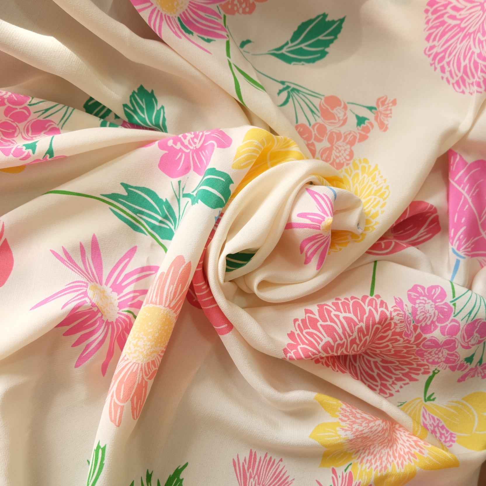 Painterly Floral Cupro Fabric – Drapey Dress Fabric (2.2-3.3 yds)