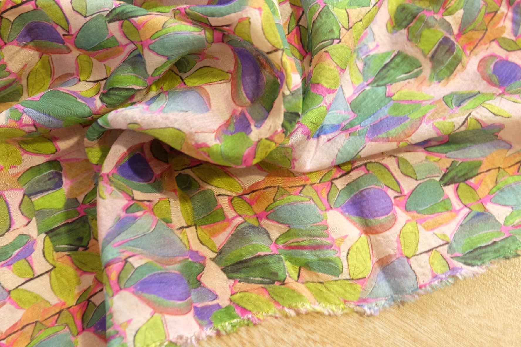 Painterly Tencel – Airy Abstract Floral | 3.28 yds Cut