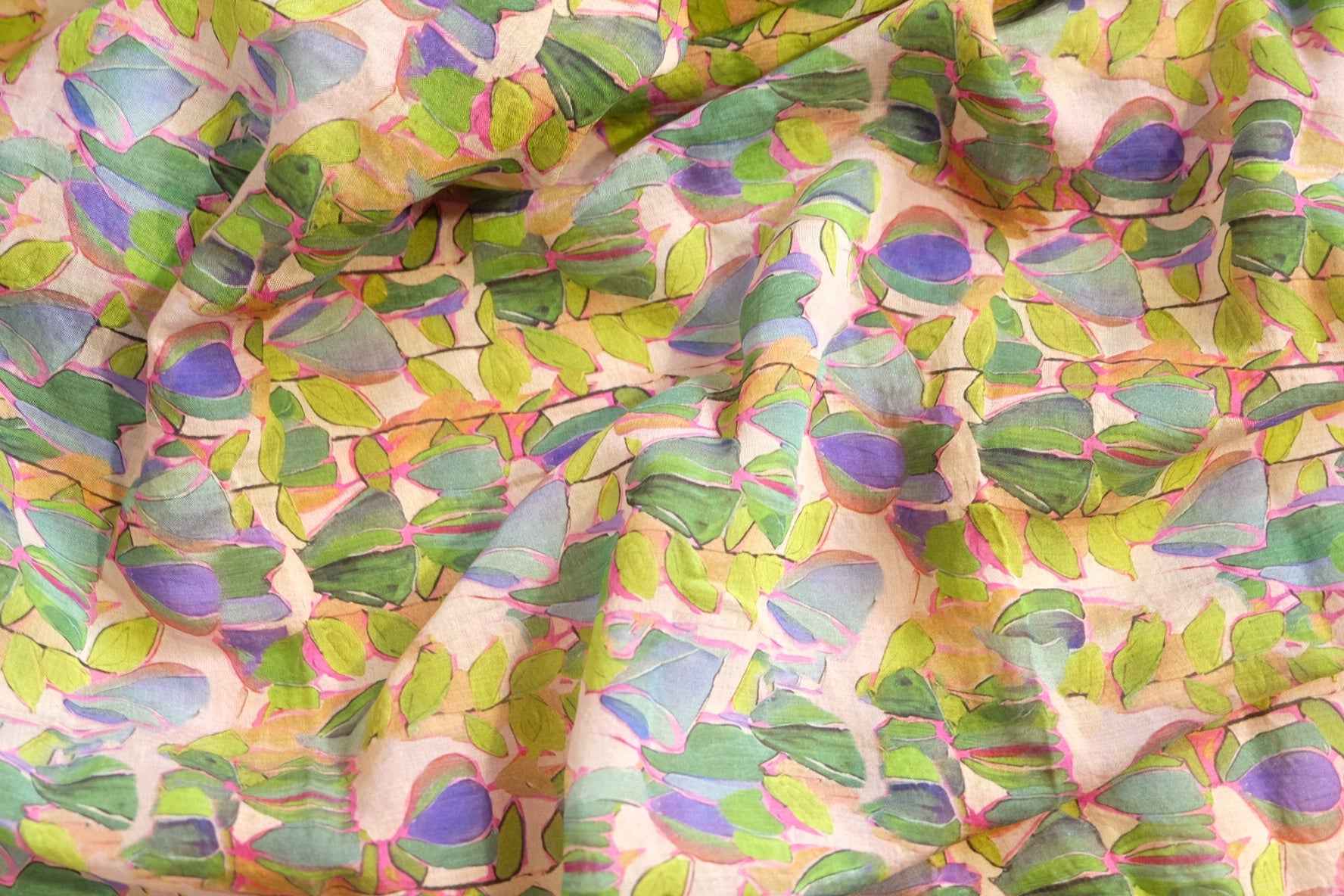 Painterly Tencel – Airy Abstract Floral | 3.28 yds Cut