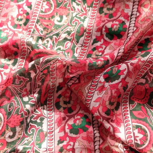 Paisley Tencel Cotton Dress Fabric – Lightweight Semi-Sheer Summer Fabric (3.5 yd)