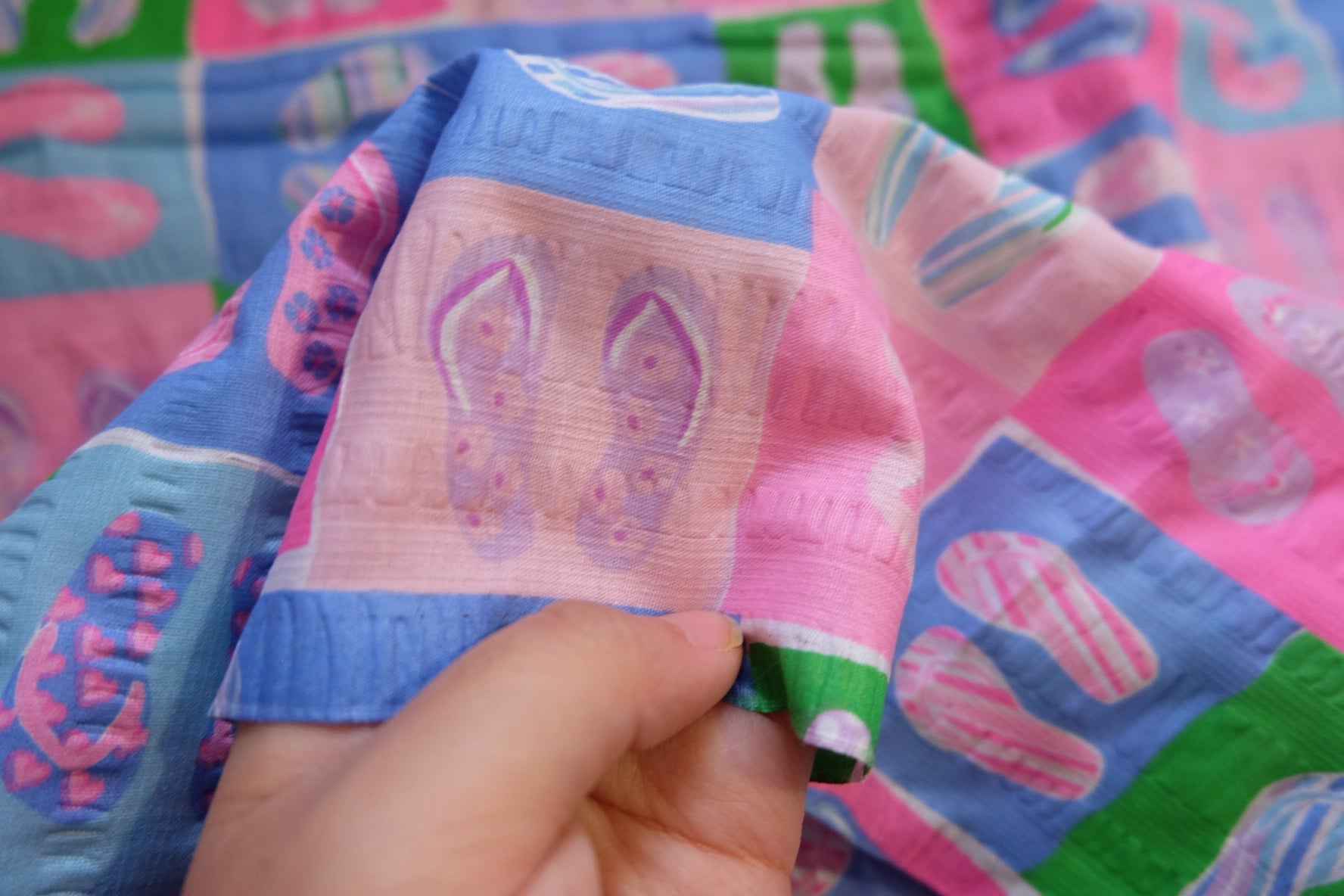 Patchwork Slipper Seersucker Fabric — 3.28 Yards