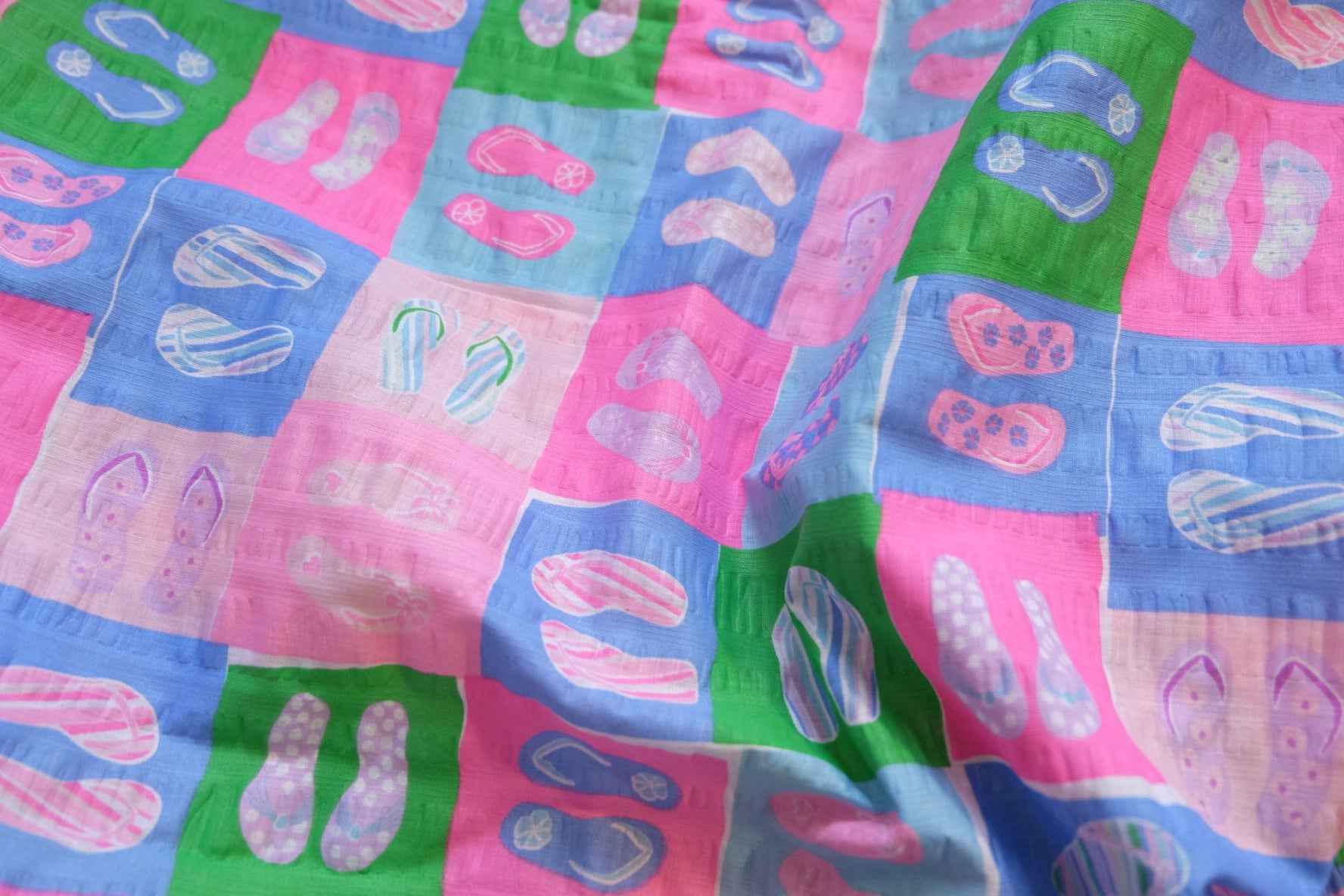 Patchwork Slipper Seersucker Fabric — 3.28 Yards