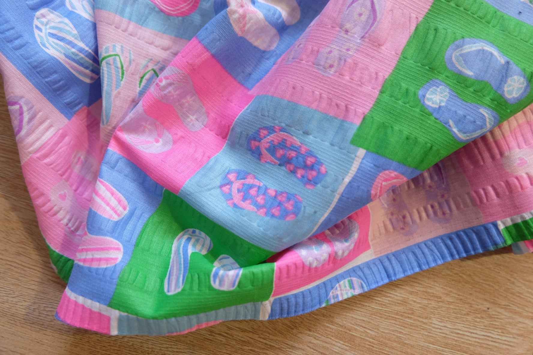 Patchwork Slipper Seersucker Fabric — 3.28 Yards