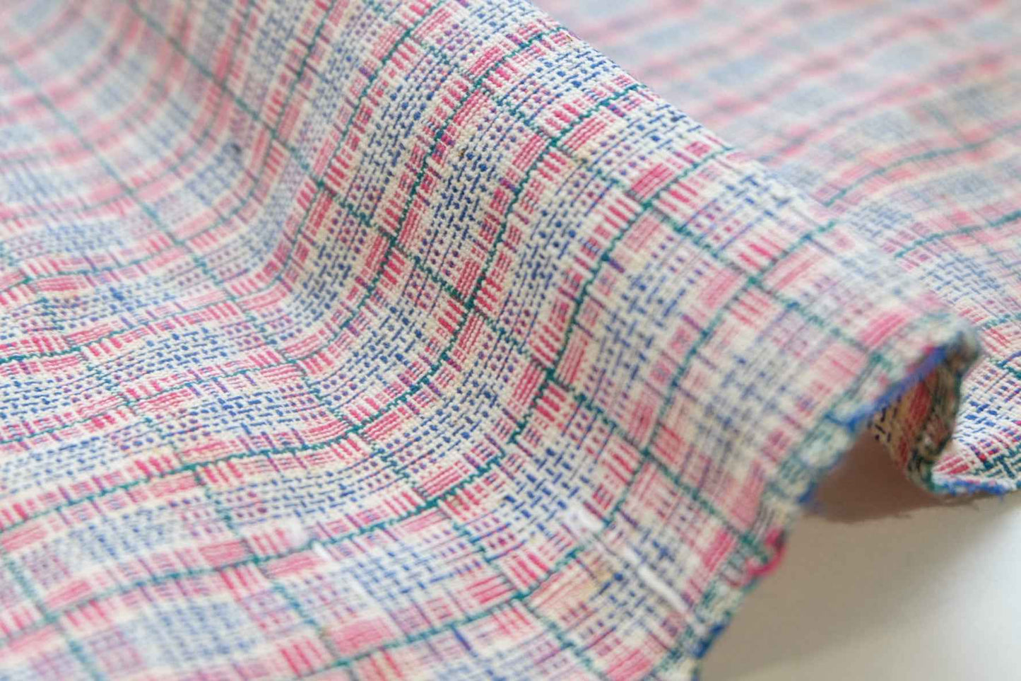 Peach Blossom Reed: Pink Tǔbù with Woven Texture - 37.5cm Width | Final 2 Meters - BUBBO