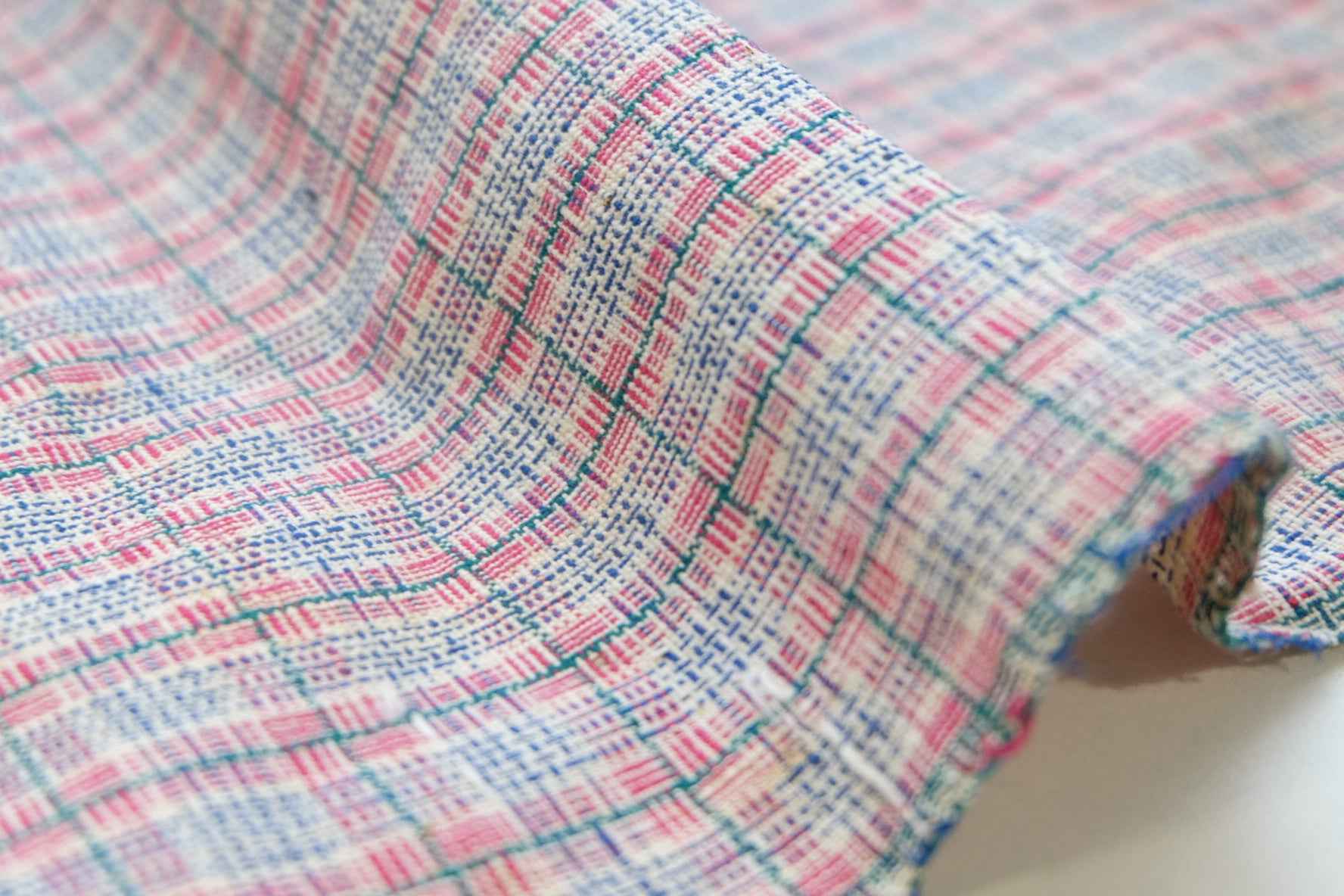 Peach Blossom Reed: Pink Tǔbù with Woven Texture - 37.5cm Width | Final 2 Meters - BUBBO