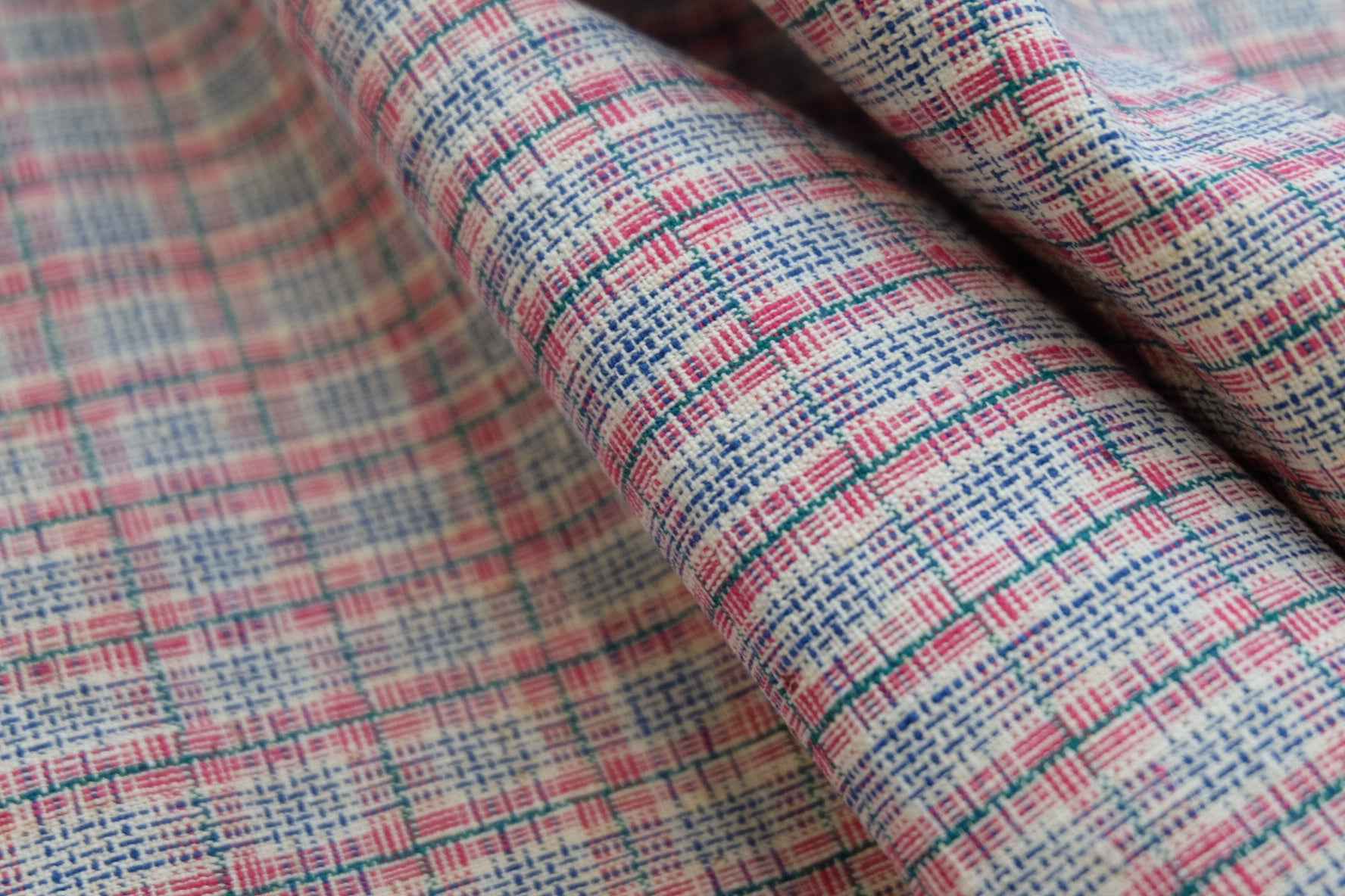 Peach Blossom Reed: Pink Tǔbù with Woven Texture - 37.5cm Width | Final 2 Meters - BUBBO