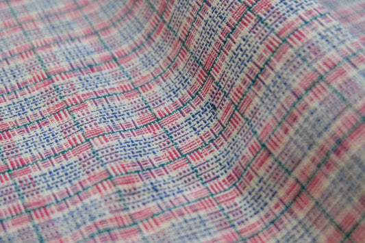 Peach Blossom Reed: Pink Tǔbù with Woven Texture - 37.5cm Width | Final 2 Meters - BUBBO