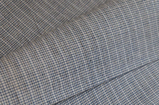 Petite Check: White - Based Small Grid Tǔbù - 35cm Width - BUBBO