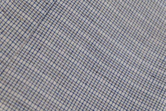 Petite Check: White - Based Small Grid Tǔbù - 35cm Width - BUBBO