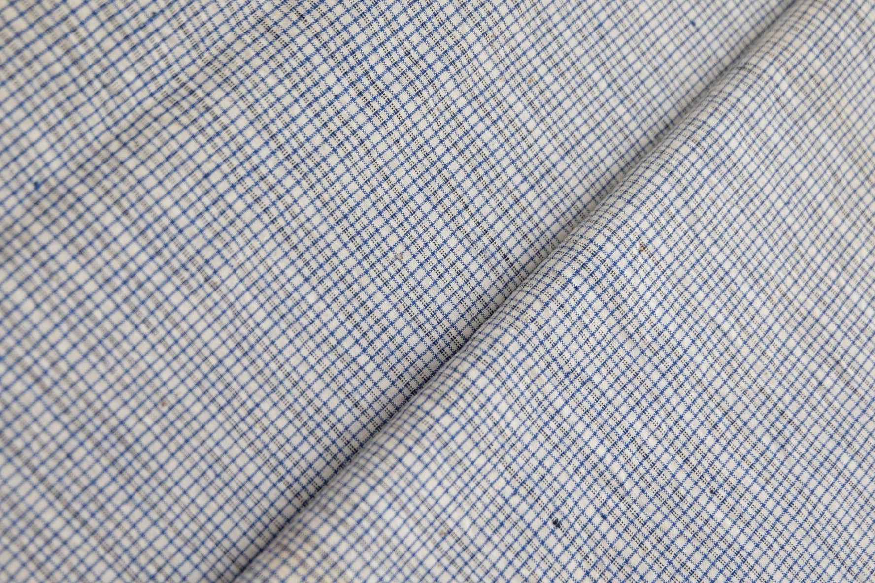 Petite Check: White - Based Small Grid Tǔbù - 35cm Width - BUBBO