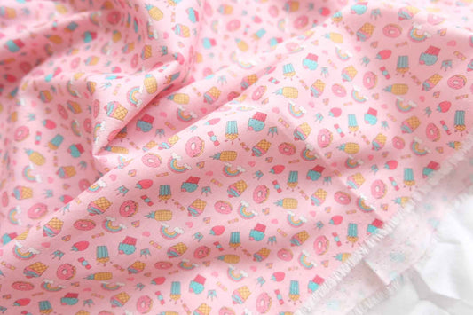 Pink Novelty Cotton Print — 2.2 yd