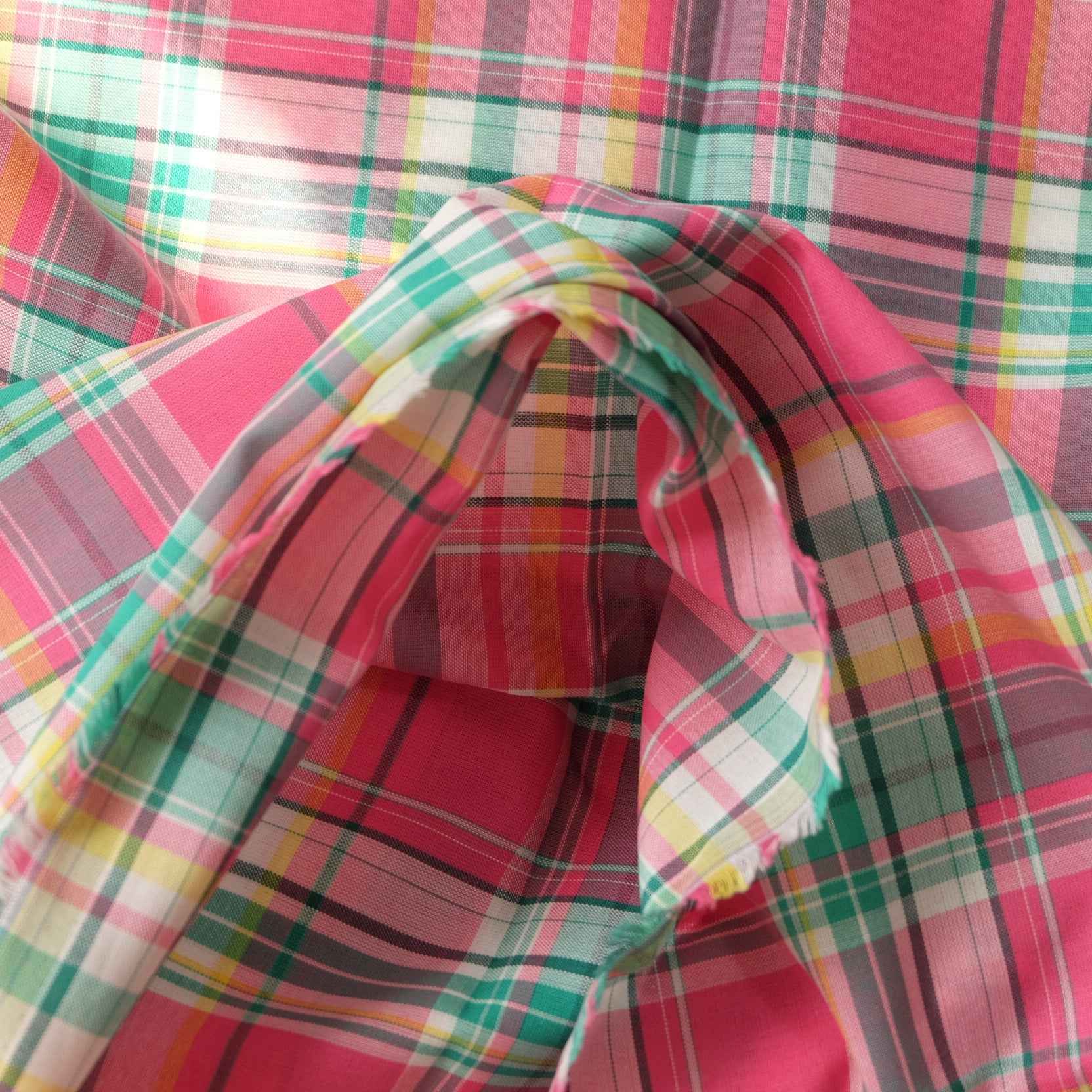 Pink Plaid Cotton Shirting Fabric – 3.28 Yard