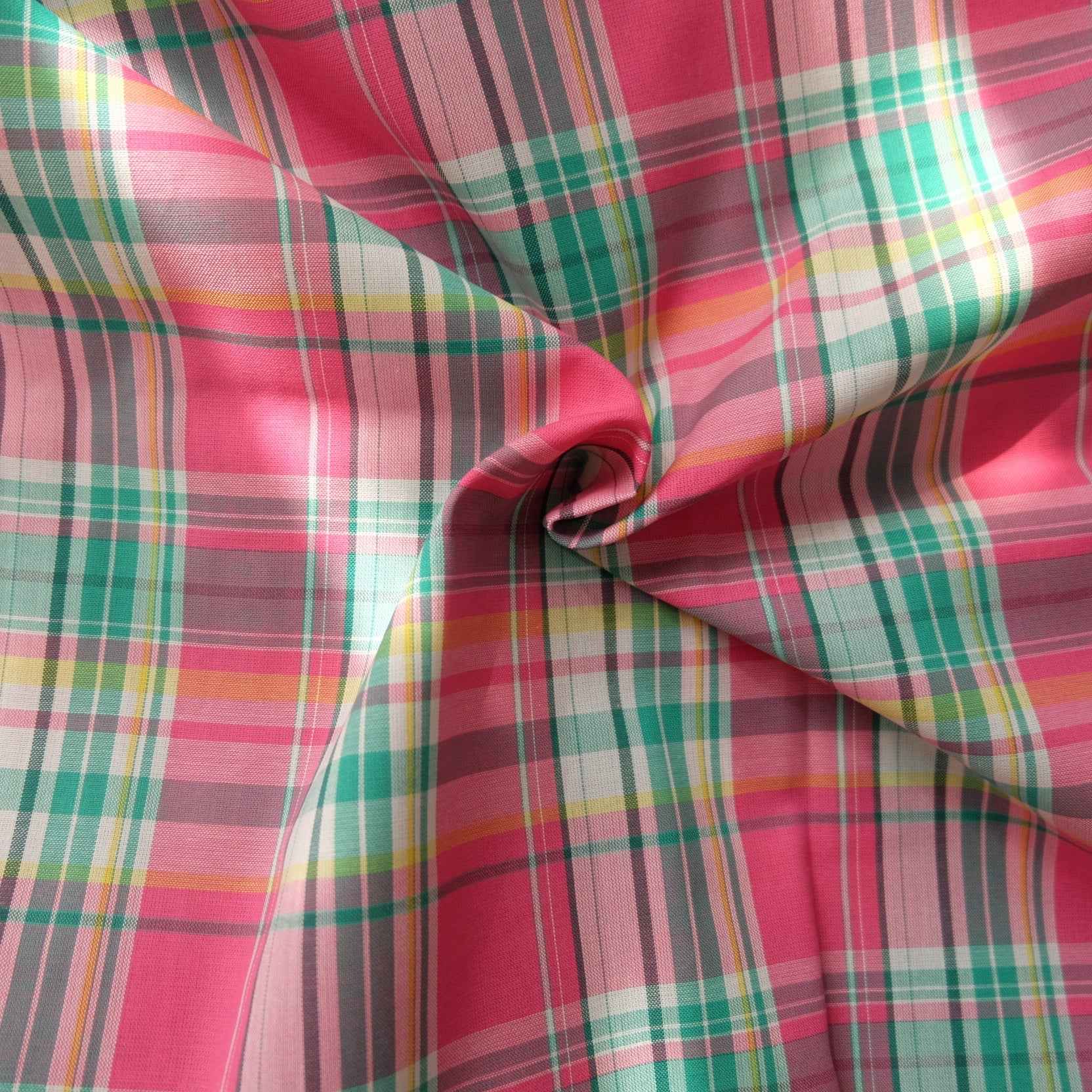 Pink Plaid Cotton Shirting Fabric – 3.28 Yard