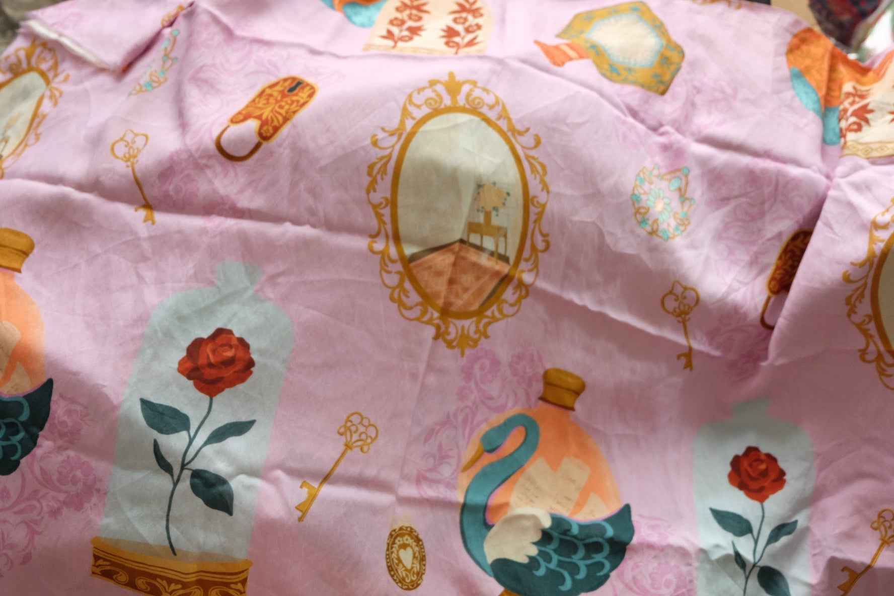 Pink Storybook Botanical Fabric — 2.2 yd