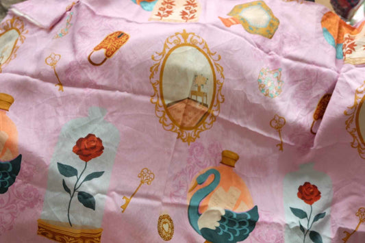Pink Storybook Botanical Fabric — 2.2 yd
