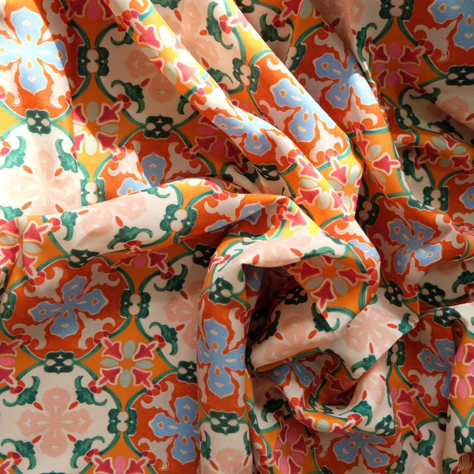 Printed Cupro Fabric – Fluid Fabric for Skirts & Trousers (2.19 yds)
