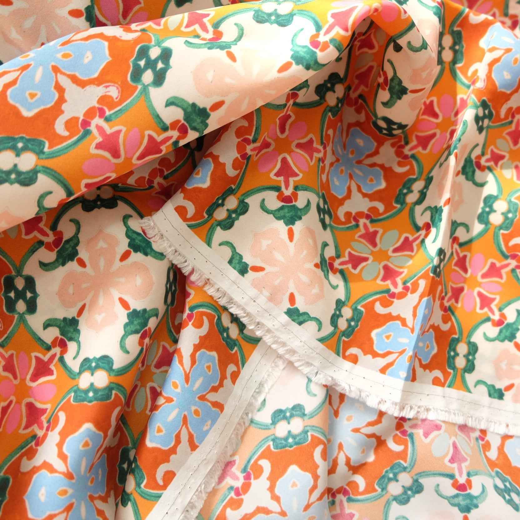 Printed Cupro Fabric – Fluid Fabric for Skirts & Trousers (2.19 yds)
