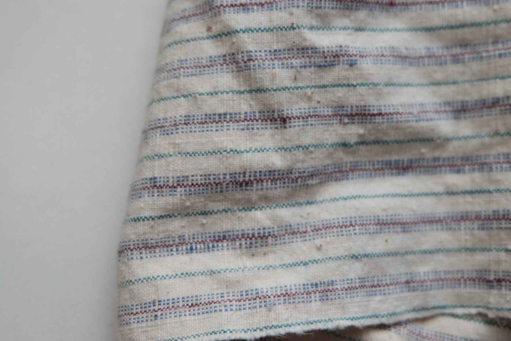 Pure White Tǔbù with Subtle Stripes - 37.5cm Width | Pre - Washed - BUBBO