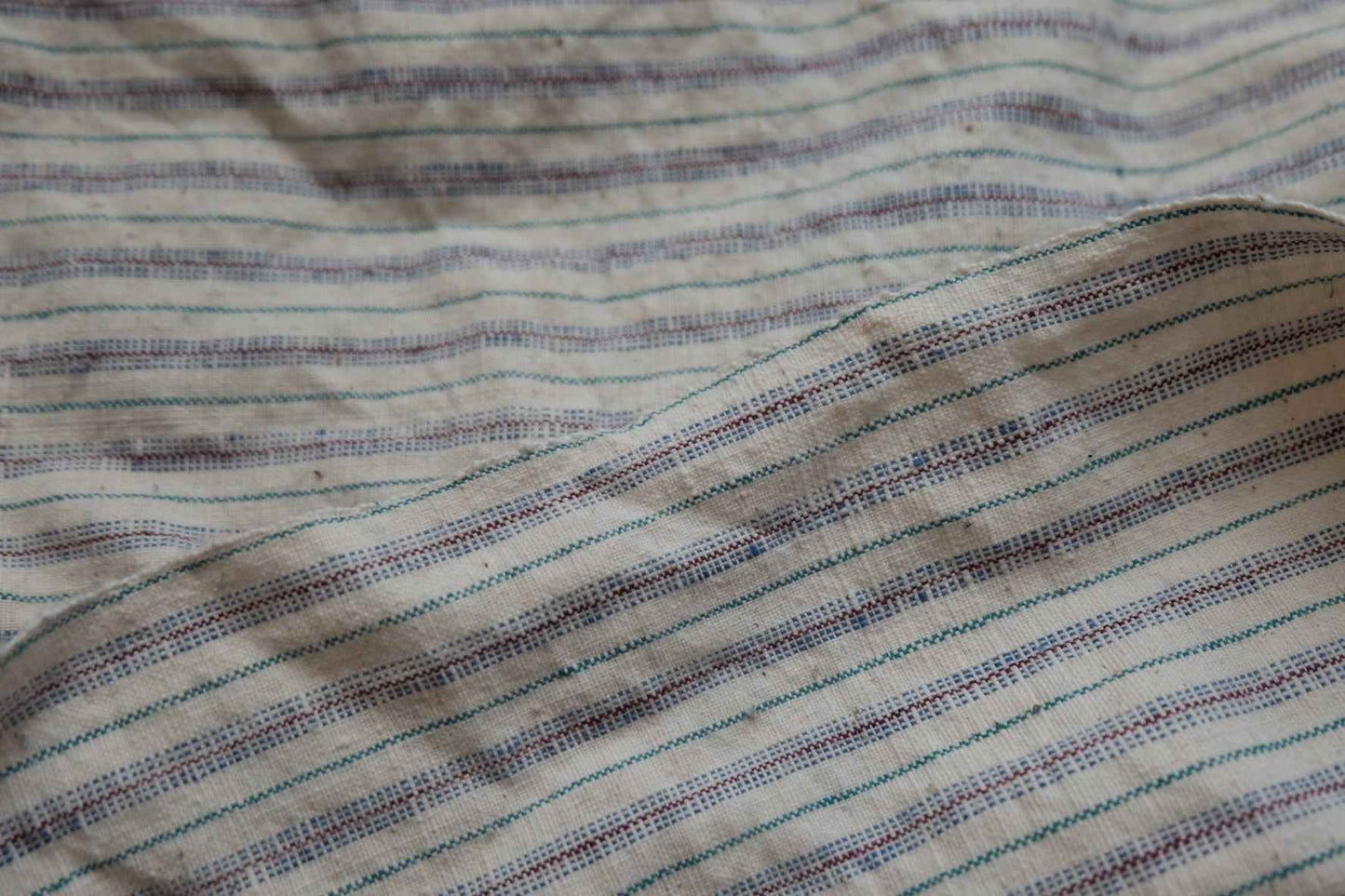 Pure White Tǔbù with Subtle Stripes - 37.5cm Width | Pre - Washed - BUBBO