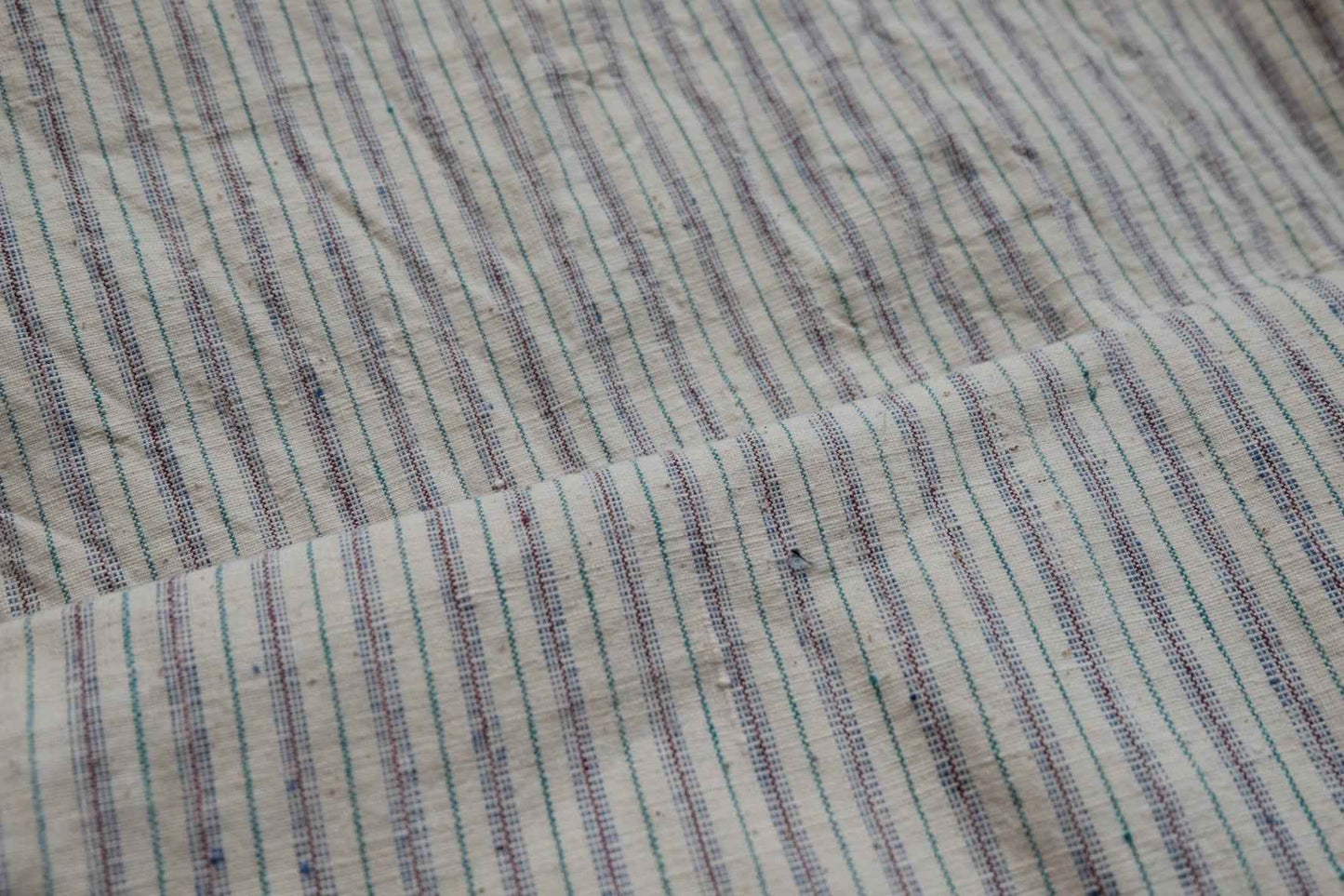 Pure White Tǔbù with Subtle Stripes - 37.5cm Width | Pre - Washed - BUBBO