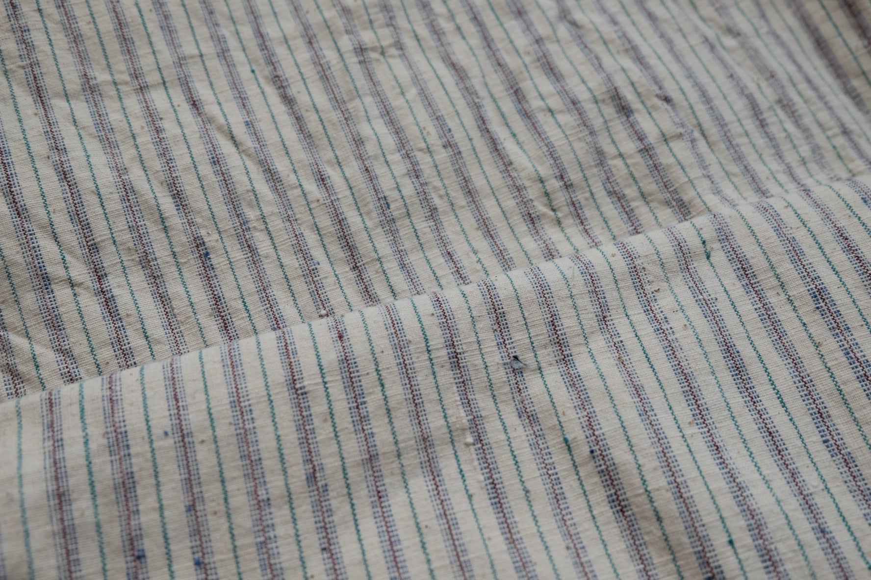 Pure White Tǔbù with Subtle Stripes - 37.5cm Width | Pre - Washed - BUBBO