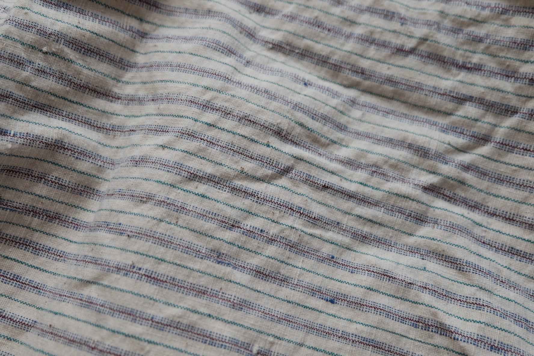 Pure White Tǔbù with Subtle Stripes - 37.5cm Width | Pre - Washed - BUBBO