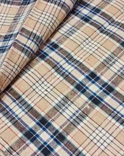 Purple Cotton Check Fabric with Red & Blue Lines | Sold by the Meter | 32.5cm Wide - BUBBO