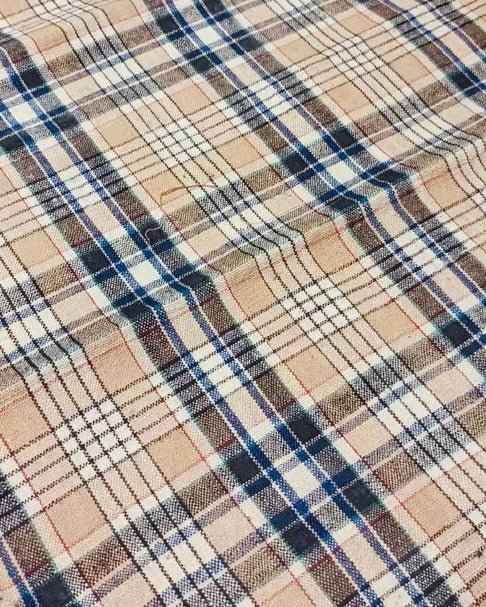 Purple Cotton Check Fabric with Red & Blue Lines | Sold by the Meter | 32.5cm Wide - BUBBO