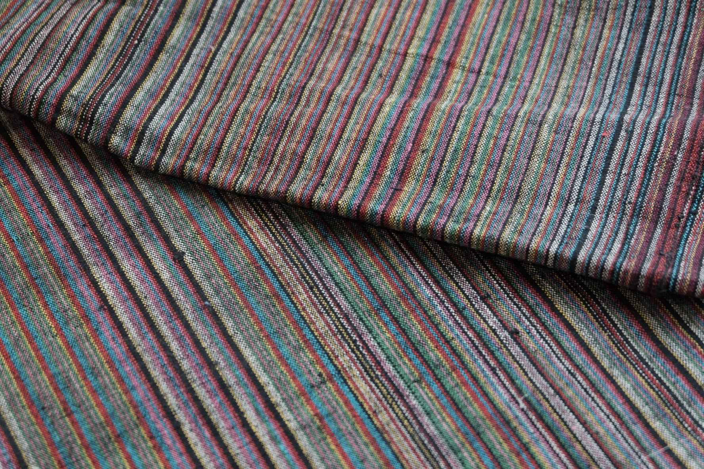 Rainbow Weave: 43cm Wide Northern Tǔbù in Soft Multicolor Stripes - BUBBO