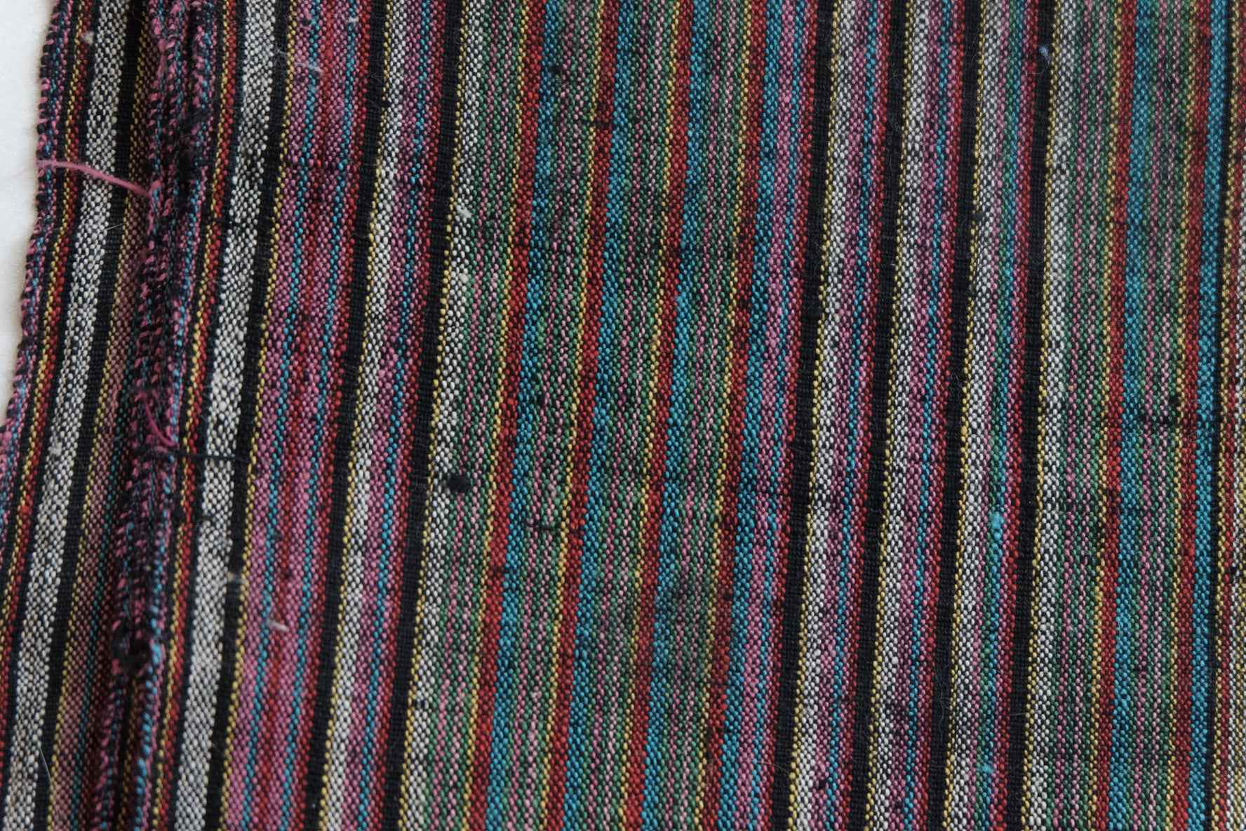 Rainbow Weave: 43cm Wide Northern Tǔbù in Soft Multicolor Stripes - BUBBO