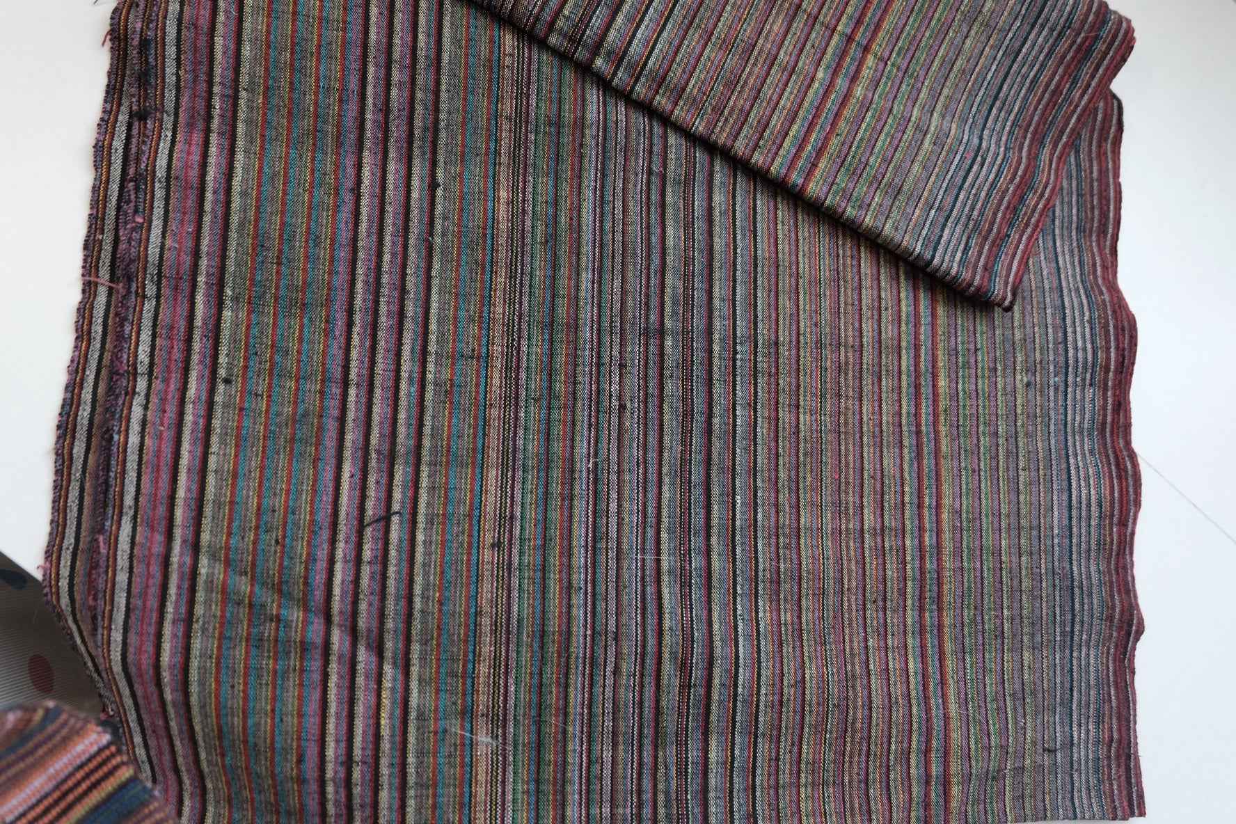 Rainbow Weave: 43cm Wide Northern Tǔbù in Soft Multicolor Stripes - BUBBO