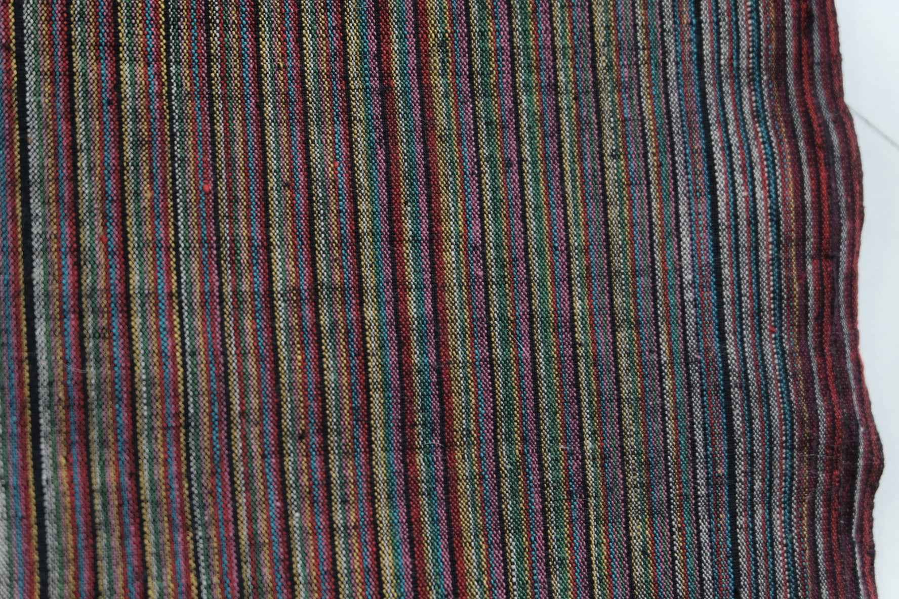 Rainbow Weave: 43cm Wide Northern Tǔbù in Soft Multicolor Stripes - BUBBO