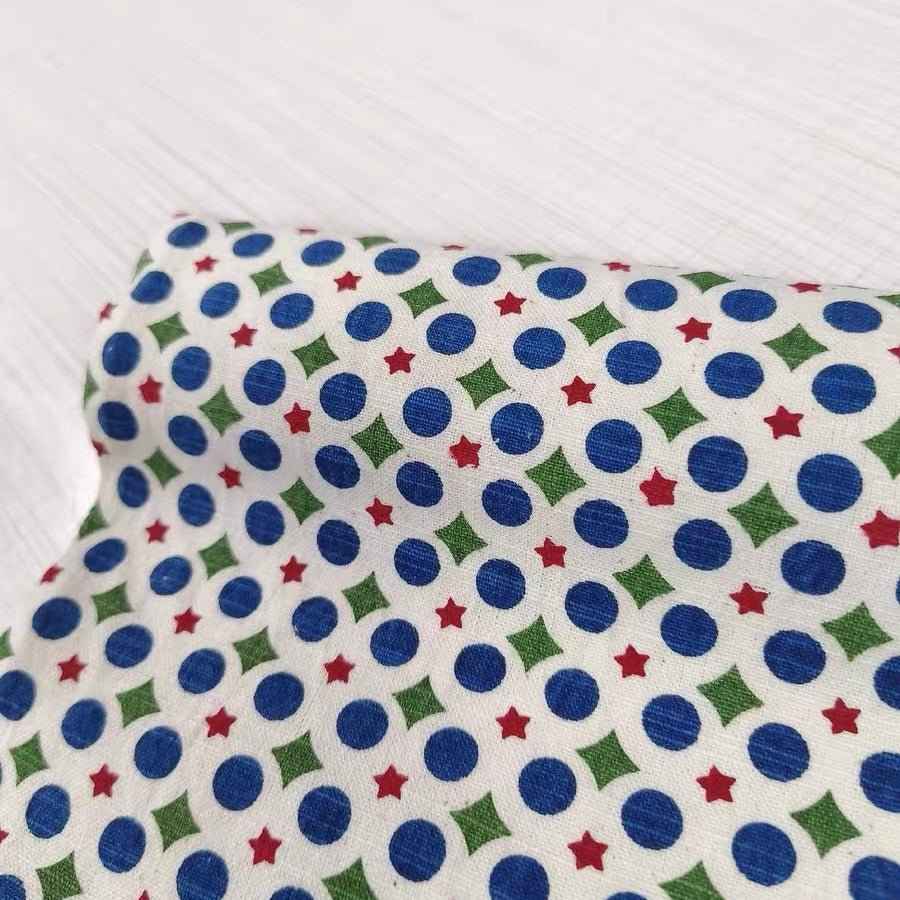 Retro Renewal: Geometric Dot & Star Print on Heritage Cotton