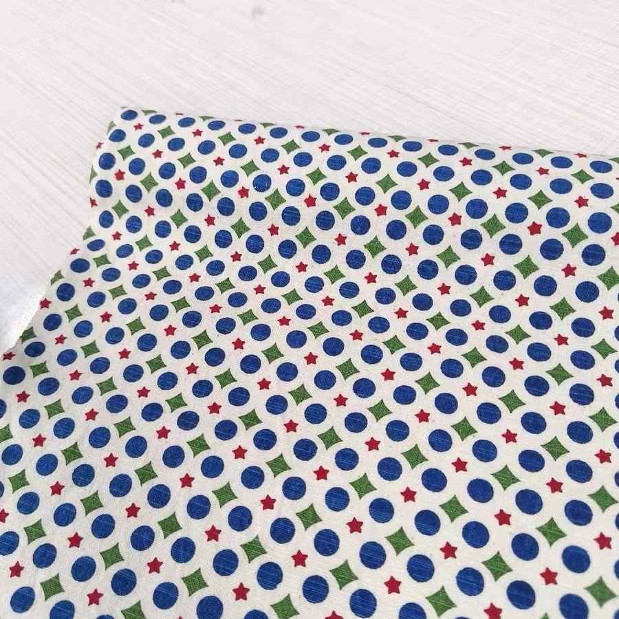 Retro Renewal: Geometric Dot & Star Print on Heritage Cotton
