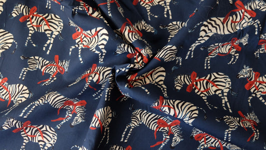Ribbon Zebra Cotton Poplin Fabric — 3.28 Yards - BUBBO