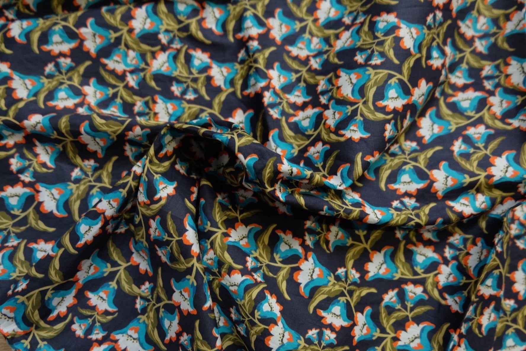 Rose London Floral Cotton Lawn – Lightweight Designer Fabric (3.28 yards)