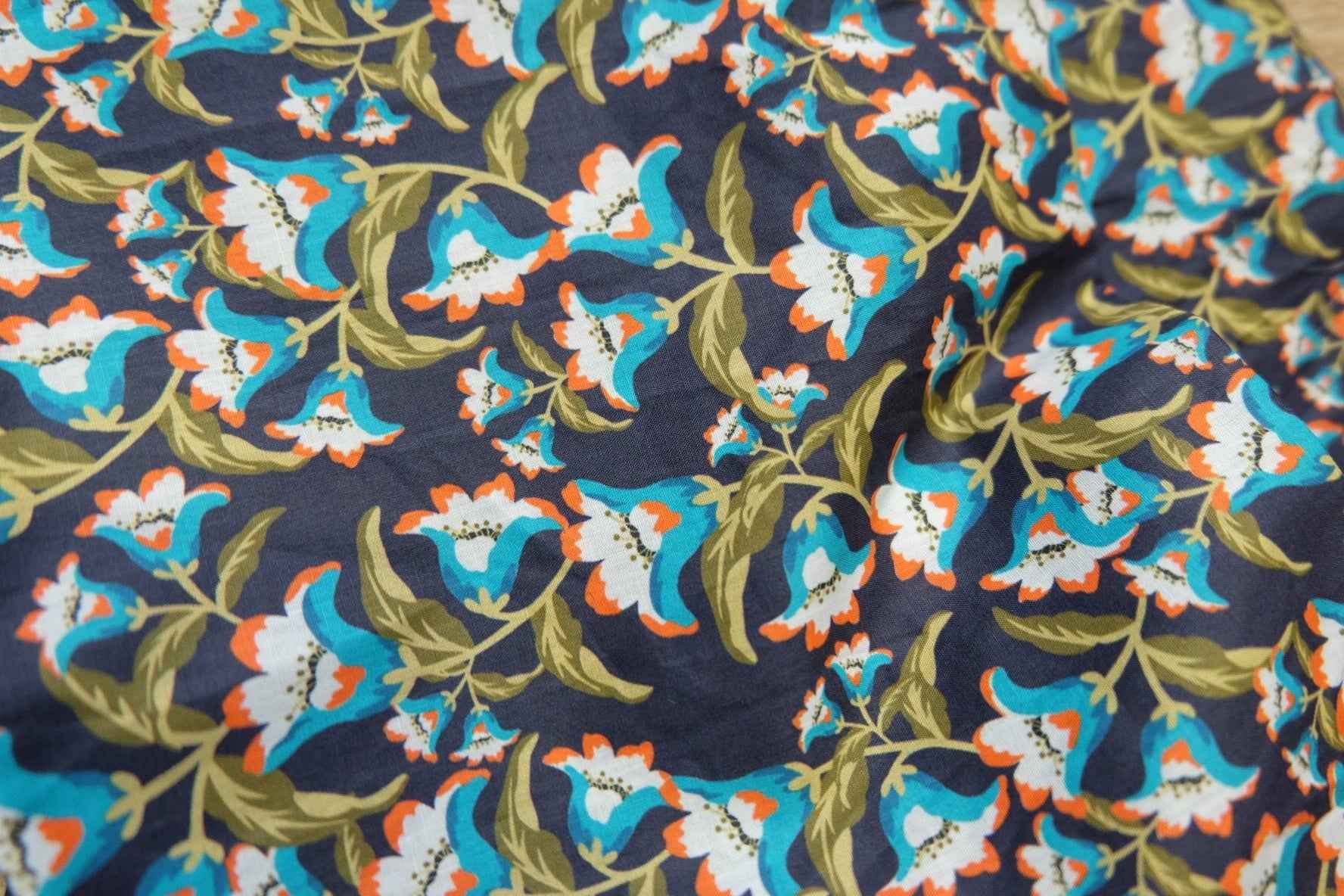 Rose London Floral Cotton Lawn – Lightweight Designer Fabric (3.28 yards)