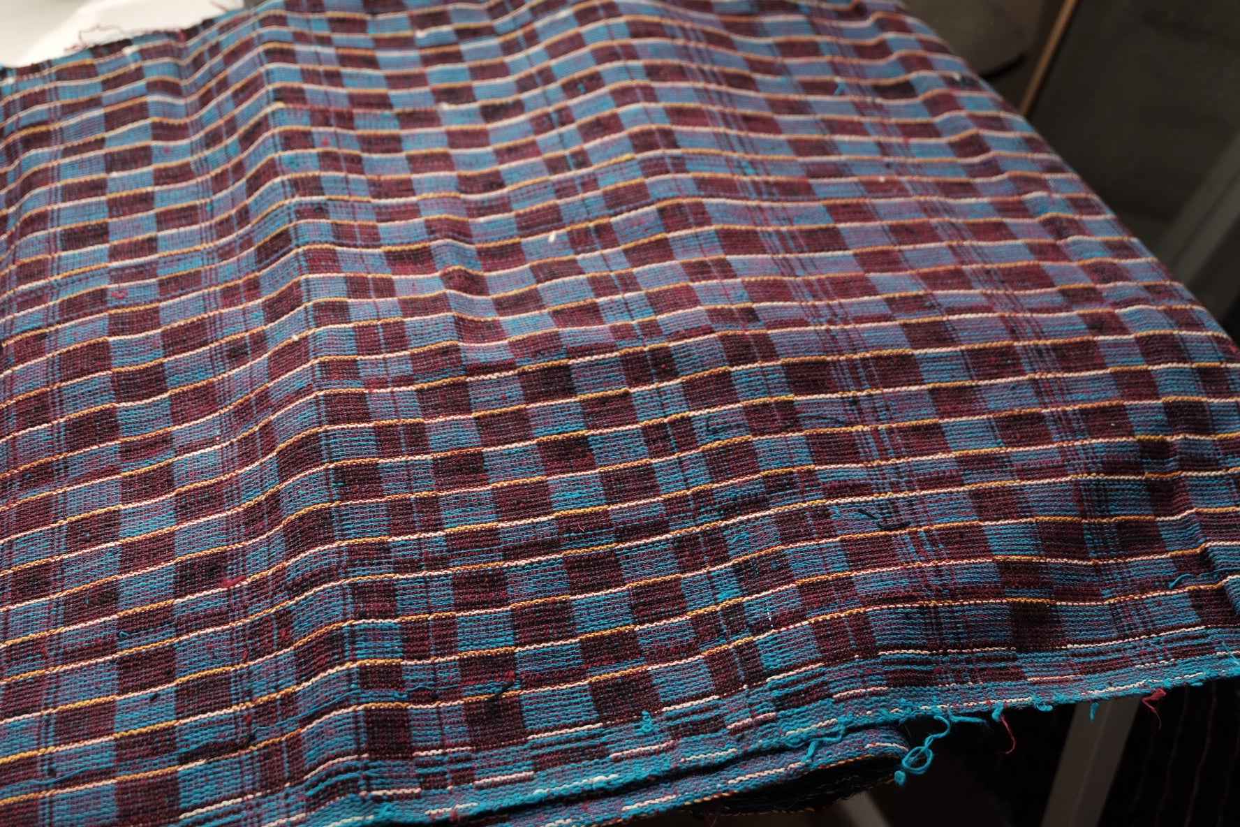 Royal Ant Pattern: Four - Harness Northern Tǔbù in Wine & Lake Blue - 50cm Width - BUBBO