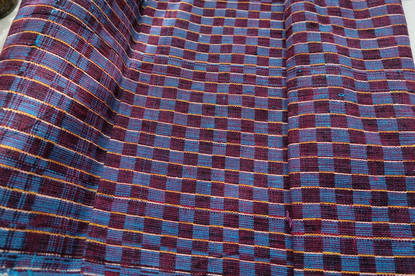 Royal Ant Pattern: Four - Harness Northern Tǔbù in Wine & Lake Blue - 50cm Width - BUBBO